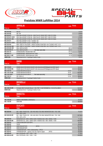 Preisliste MWR Luftfilter 2014 - special-bike