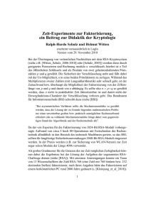 Zeit-Experimente zur Faktorisierung, ein Beitrag zur Didaktik der