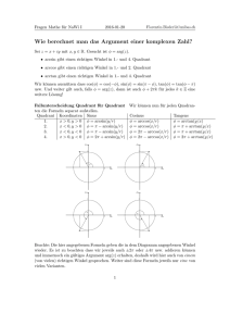 Wie berechnet man das Argument einer komplexen Zahl?