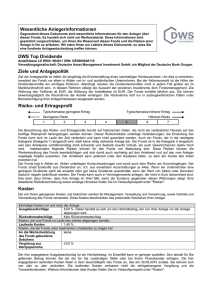 Wesentliche Anlegerinformationen DWS Top Dividende Ziele und