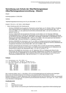 Verordnung zum Schutz der Oberflächengewässer