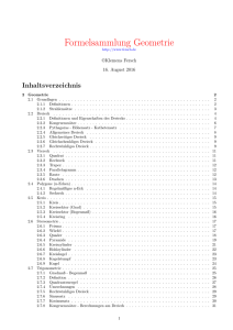 Formelsammlung Geometrie