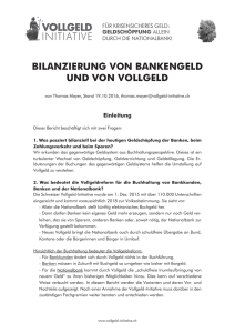 Bilanzierung von Bankengeld und von vollgeld - Vollgeld