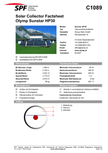 Solar Collector Factsheet Olymp Sunstar HP30