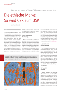 Die ethische Marke: So wird CSR zum USP