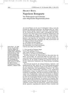 Napoleon Bonaparte. Von Widerspruch und Unfrieden eines