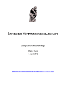 Georg Wilhelm Friedrich Hegel - Idsteiner Mittwochsgesellschaft