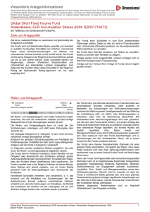 Wesentliche Anlegerinformationen Global Short Fixed Income Fund