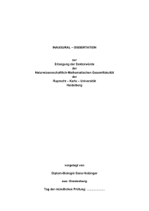 INAUGURAL – DISSERTATION zur Erlangung der Doktorwürde der