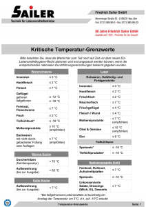 Kritische Temperatur-Grenzwerte