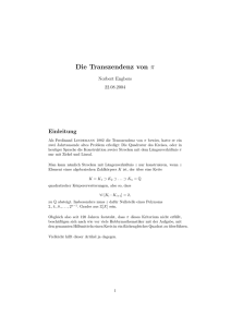 Die Transzendenz von π