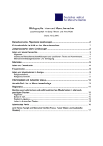 Bibliographie: Islam und Menschenrechte