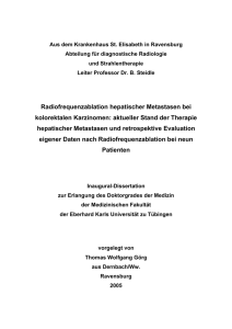 Radiofrequenzablation hepatischer Metastasen bei kolorektalen