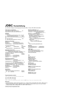 JDBC Kurzanleitung - Anwendungsprogrammierung mit JDBC