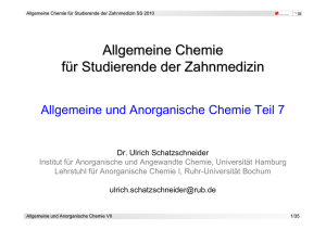 Allgemeine Chemie für Studierende der Zahnmedizin