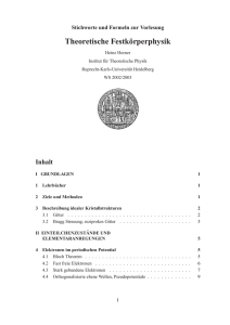 Theoretische Festkörperphysik WS 2002/03