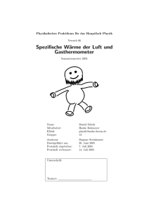 Spezifische Wärme der Luft und Gasthermometer - mehr