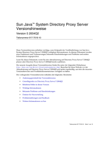 Sun Java System Directory Proxy Server Versionshinweise