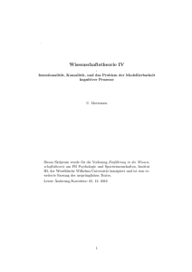 Wissenschaftstheorie IV