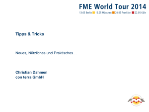 FME 2014 Tipps und Tricks