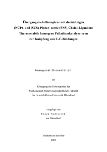 (SCS)-Pincer- sowie (SNS)-Chelat-Liganden - Heinrich