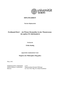 Ferdinand Eberl - ein Wiener Dramatiker in der Theaterszene des