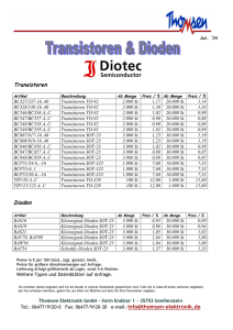 Transistoren Dioden - Thomsen Elektronik Elektronische Bauelemente