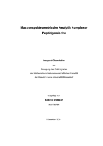 Massenspektrometrische Analytik komplexer Peptidgemische