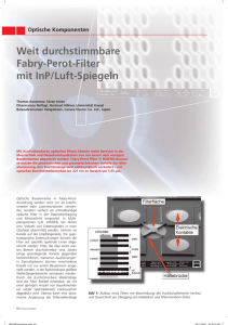 Weit durchstimmbare Fabry-Perot-Filter mit InP