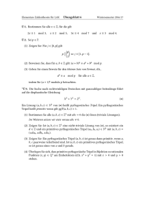 Übungsblatt 6 Ü 1. Bestimmen Sie alle x ∈ Z, für die gilt 2x ≡ 1 mod