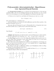 Polynomialer deterministischer Algorithmus von Agrawal