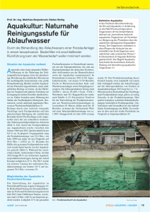 Aquakultur: Naturnahe Reinigungsstufe für Ablaufwasser