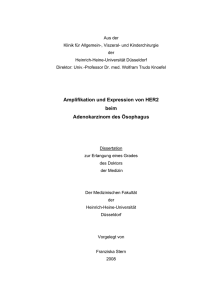 Amplifikation und Expression von HER2 beim Adenokarzinom des