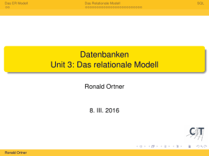 Datenbanken Unit 3: Das relationale Modell