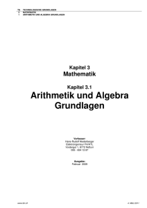 Arithmetik und Algebra Grundlagen
