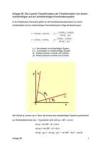 Anlage 11: Die Lorentz-Transformation als Transformation von