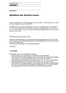 Spitalliste des Kantons Luzern