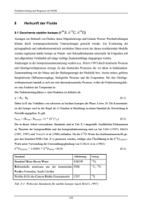 8 Herkunft der Fluide S, δ13 C, δ18 O)