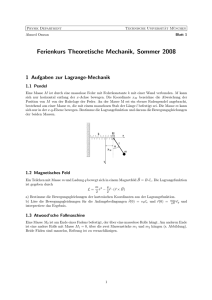 Ferienkurs Theoretische Mechanik, Sommer 2008 - TUM