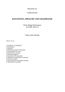 KOGNITION, SPRACHE UND GRAMMATIK