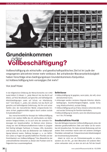 Grundeinkommen oder Vollbeschäftigung?