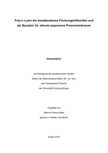 Poly-L-Lysin als bioabbaubares Flockungshilfsmittel und als