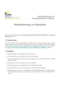 Versuchsanleitung zum Astrophysikalischen Praktikum