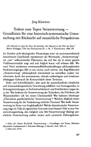 Traktat zum Topos Verantwortung - Grundlinien für eine historisch