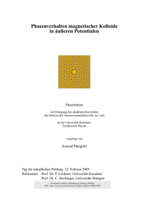 Phasenverhalten magnetischer Kolloide in äußeren Potentialen