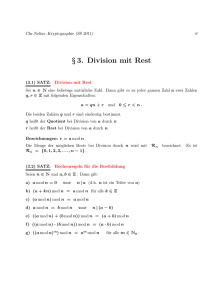 § 3. Division mit Rest