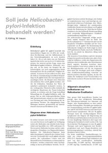 Soll jede Helicobacter-pylori-Infektion behandelt werden?