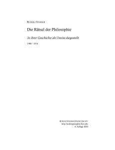 Die Rätsel der Philosophie - Rudolf Steiner Online Archiv