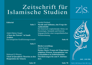 Zeitschrift für Islamische Studien 5. Ausgabe