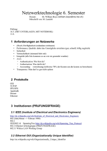 Netzwerktechnologie 6. Semester